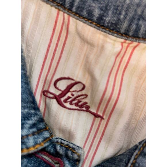 Lilu Distressed Biker Denim‎ Jacket NWT Size Large Cotton Stretch Pacsun - Picture 9 of 9